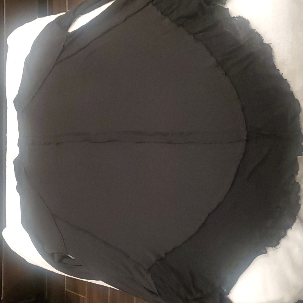 Free People  Washed Black Tunic Top With Gauze Bottom  Edging Size L NWT - Picture 6 of 8